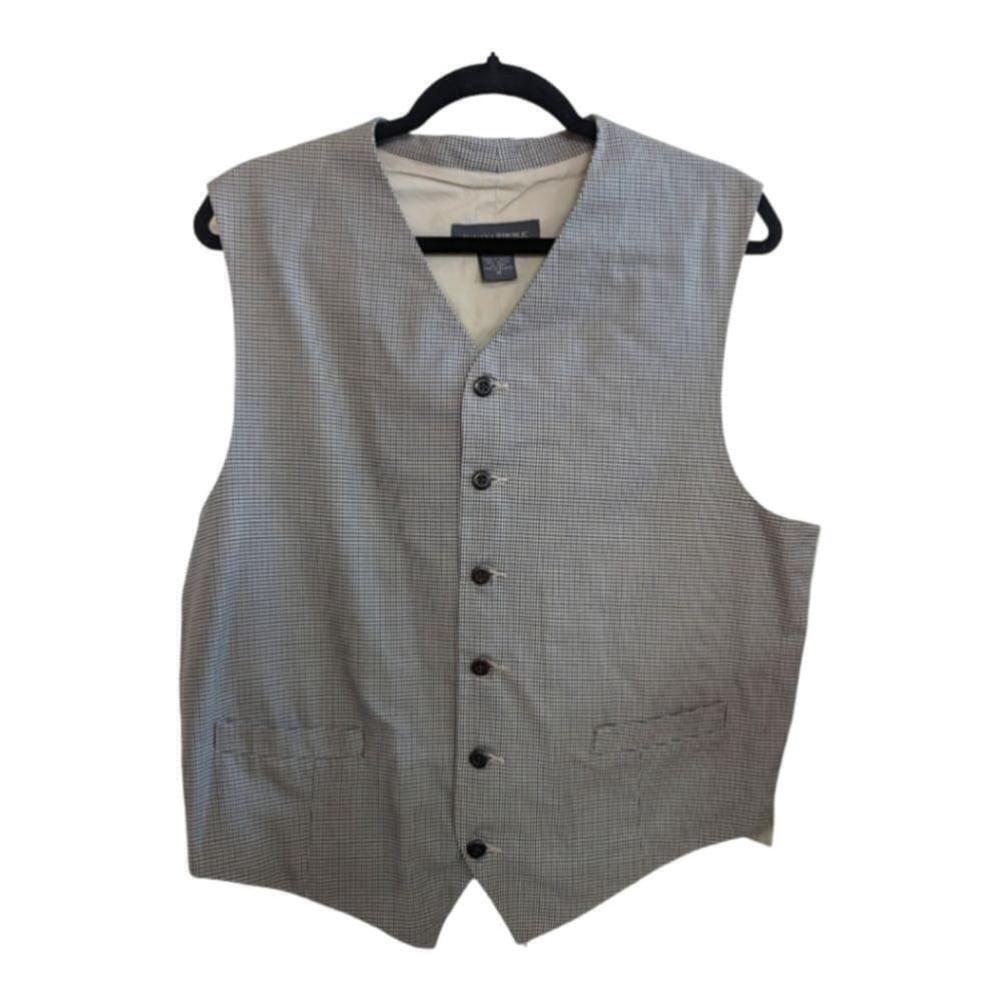 Banana Republic Houndstooth Cotton Suit Vest Size Medium EUC